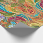 Retro Twisted Swirled Organic Hippy Cadeaupapier (Hoek)