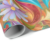 Retro Twisted Swirled Organic Hippy Cadeaupapier (Rol Hoek)