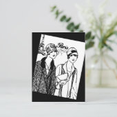 Retro Two Girls in Parijs Briefkaart (Staand voorkant)