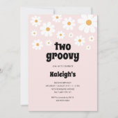 Retro Two Groovy 70's Style Birthday Kaart (Voorkant)