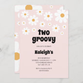 Retro Two Groovy 70's Style Birthday Kaart (Voorkant / Achterkant)