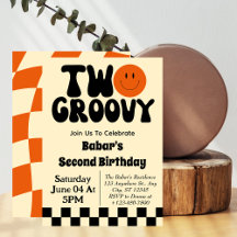 Retro Two Groovy Boy 2de verjaardag  