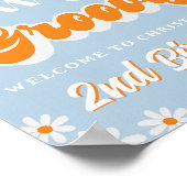 Retro Two Groovy Boys 2de verjaardag Welkom Poster (Hoek)