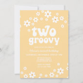 Retro Two Groovy daisy boho florale tweede verjaar Kaart (Voorkant)