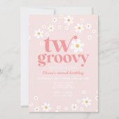 Retro Two Groovy daisy boho florale tweede verjaar Kaart (Voorkant)