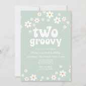Retro Two Groovy daisy boho florale tweede verjaar Kaart (Voorkant)