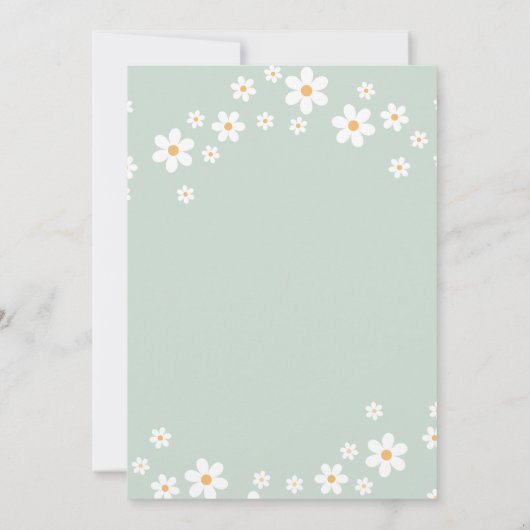 Retro Two Groovy daisy boho florale tweede verjaar Kaart (Achterkant)