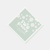 Retro Two Groovy daisy boho florale tweede verjaar Servet (Hoek)