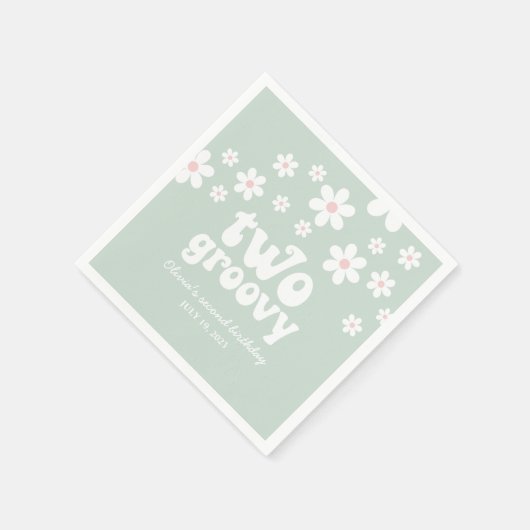 Retro Two Groovy daisy boho florale tweede verjaar Servet (Hoek)