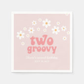Retro Two Groovy daisy boho florale tweede verjaar Servet (Voorkant)