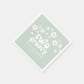 Retro Two Groovy daisy boho florale tweede verjaar Servet (Hoek)