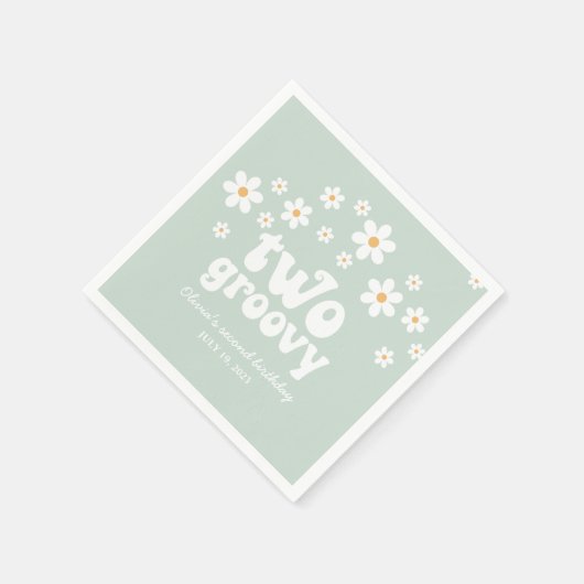 Retro Two Groovy daisy boho florale tweede verjaar Servet (Hoek)