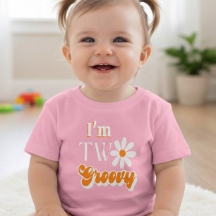 Retro Two Groovy Girls 2de verjaardag Kinder Shirts