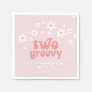Retro Two Groovy madeliefje boho bloem tweede verj Servet