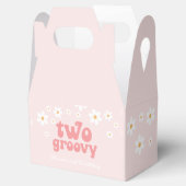 Retro two Groovy Pink Daisy Favor Bedankdoosjes (Geopend)