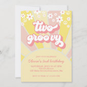 Retro Two Groovy Sunshine madeliefje boho bloem In Kaart (Voorkant)