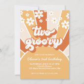 Retro Two Groovy Sunshine madeliefje boho bloemige Kaart (Voorkant)