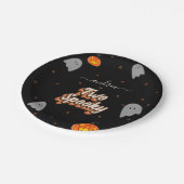 Retro Two Spooky 2e Halloween Birthday Party Papieren Bordje (Gekanteld)