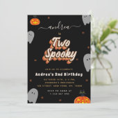 Retro Two Spooky Uitnodiging voor 2e verjaardag (Staand voorkant)