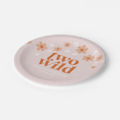Retro Two Wild daisy boho Tweede verjaardag Papieren Bordje (Gekanteld)