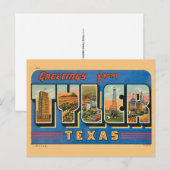 Retro Tyler TX Ansichtkaart Briefkaart (Voorkant / Achterkant)