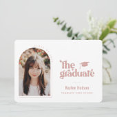 Retro Type Afstudeerfoto Aankondiging (Staand voorkant)