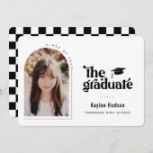 Retro Type Afstuderen Foto Aankondiging (Voorkant / Achterkant)