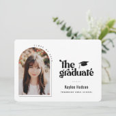 Retro Type Afstuderen Foto Aankondiging (Staand voorkant)