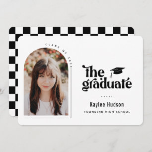 Retro Type Afstuderen Foto Aankondiging