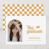 Retro Type Afstuderen Foto Aankondiging (Voorkant / Achterkant)