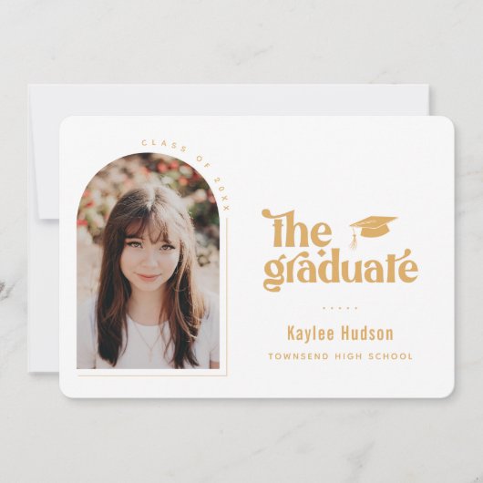 Retro Type Afstuderen Foto Aankondiging (Voorkant)
