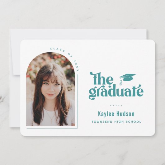 Retro Type Afstuderen Foto Aankondiging (Voorkant)