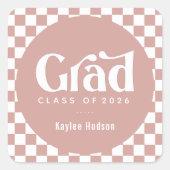 Retro Type Afstuderen Square Sticker (Voorkant)
