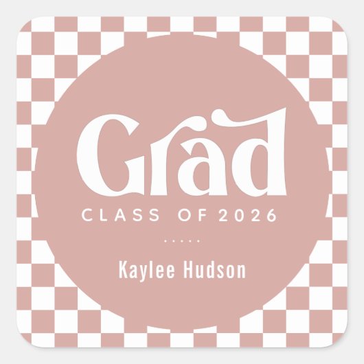 Retro Type Afstuderen Square Sticker (Voorkant)