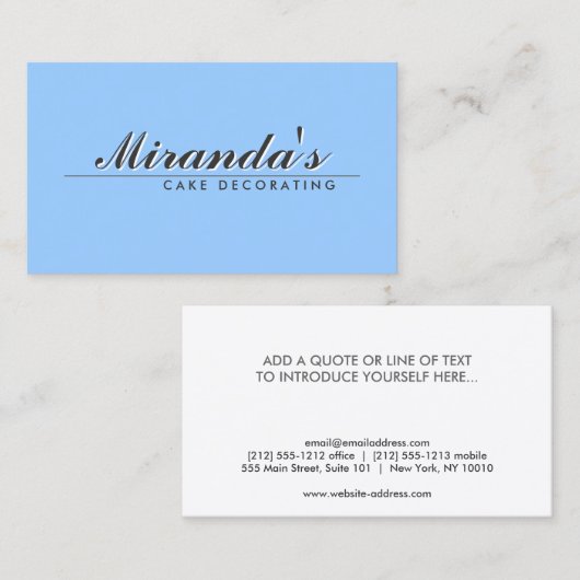 RETRO TYPE BEHANDELING op BLAUW Visitekaartje (Voorkant / Achterkant)