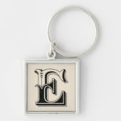 Retro  Type E Monogram Sleutelhanger (Voorkant)