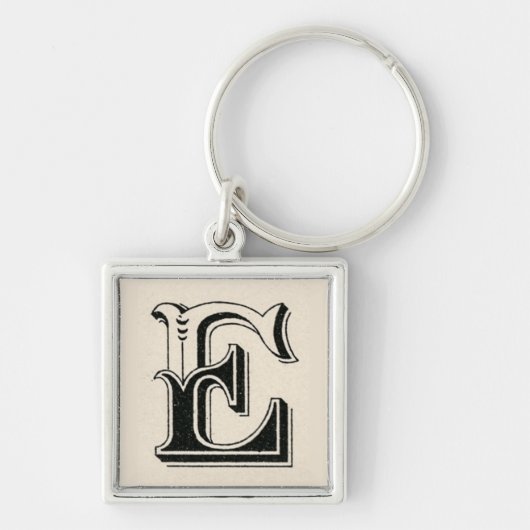 Retro Type E Monogram Sleutelhanger (Voorkant)