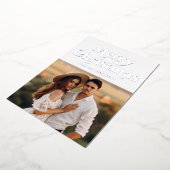 Retro Type foto Silver Folie Feestdagenkaart (Gedraaid)