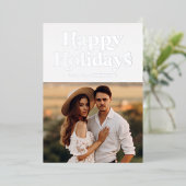 Retro Type Foto Zilver Folie Feestdagenkaart (Staand Voorkant)