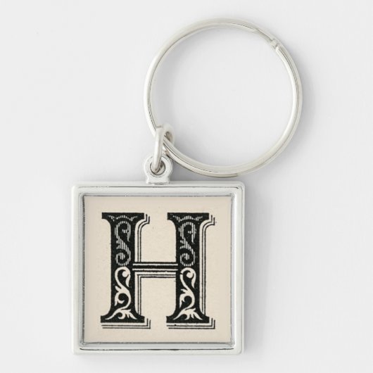 Retro Type H Monogram Sleutelhanger (Voorkant)