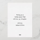 Retro Type Merry-Kerstmis, niet-fotozilver Folie Feestdagenkaart (Achterkant)