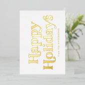 Retro Type Prettige Feestdagen Niet-Foto Goud (Staand Voorkant)