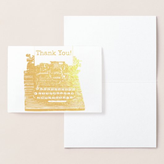  Retro typemachine Bedankt Opmerking Folie Kaarten (Display)