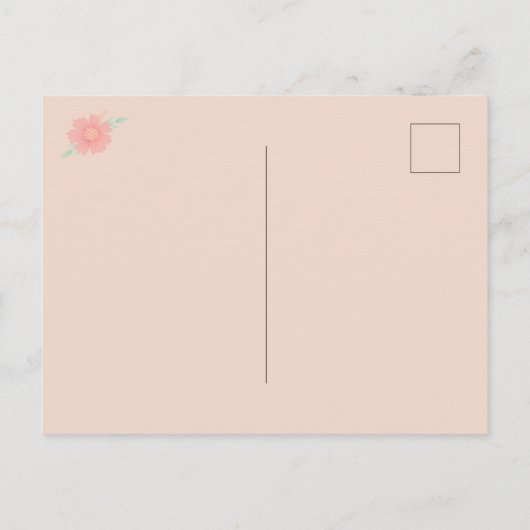 Retro  typemachine & bloemen & aangepast papier briefkaart (Achterkant)