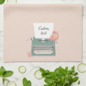 Retro  typemachine & bloemen & aangepast papier theedoek (Gevouwen)