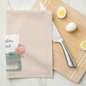 Retro  typemachine & bloemen & aangepast papier theedoek (Quarter Fold)