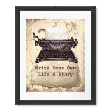 Retro  typemachine die je eigen leven schrijft