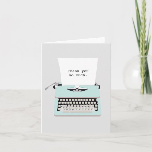 Retro typemachine en aangepast papier Kaart (Voorkant)