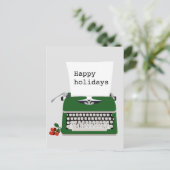  retro-typemachine en papierontwerp briefkaart (Staand voorkant)