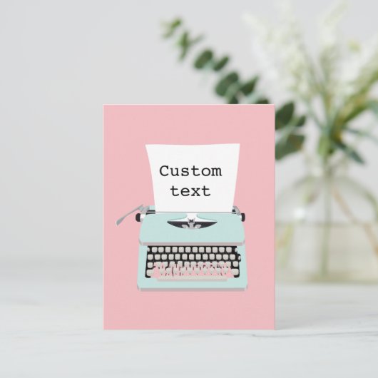 retro-typemachine en papierontwerp briefkaart (Staand voorkant)
